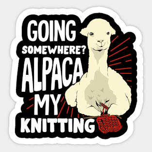 Funny Knitting Lover Alpaca Knitter Gift Sticker